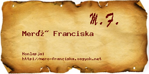 Merő Franciska névjegykártya